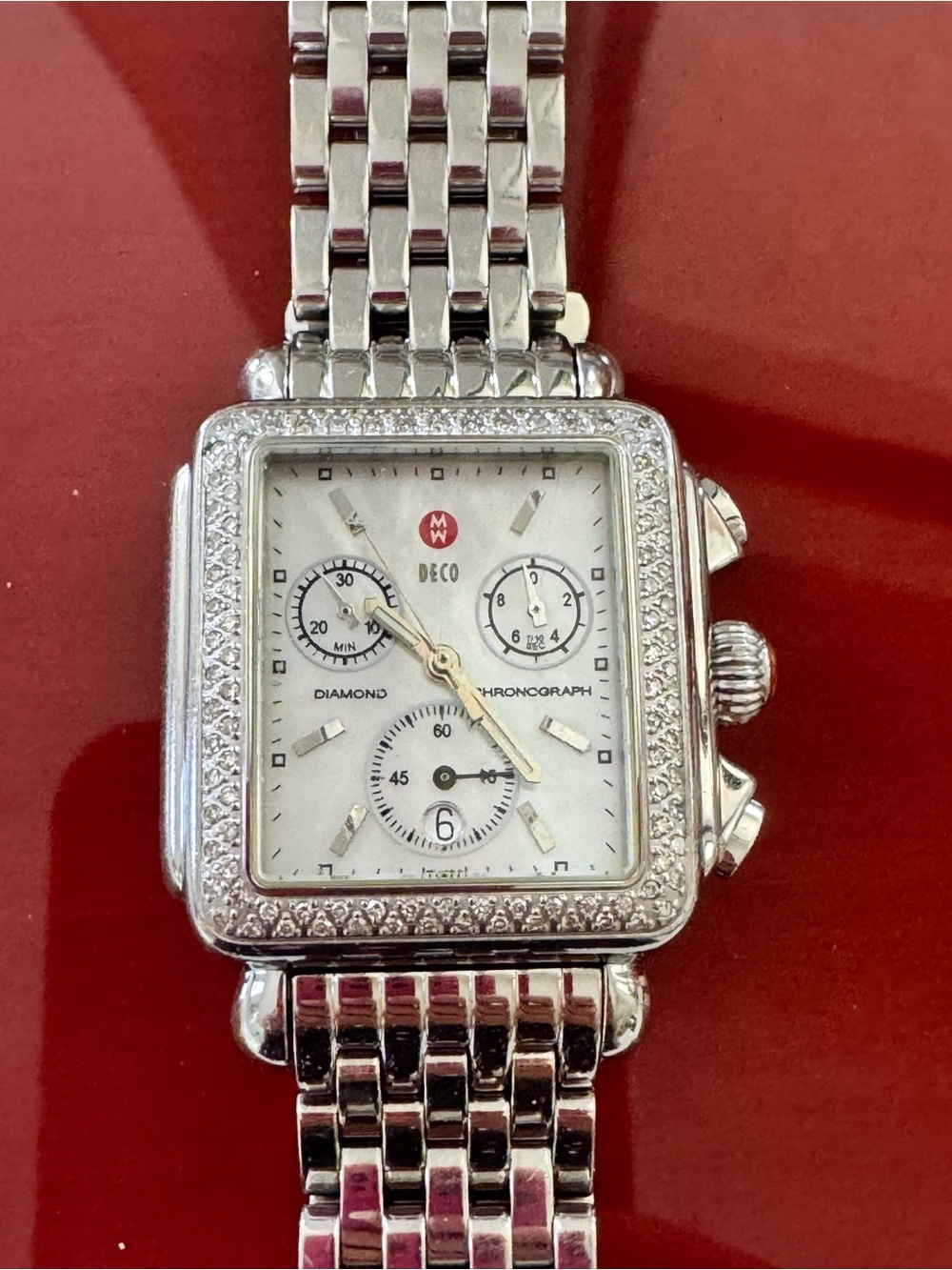 BEST DEAL ♥️ Michele Deco Diamond Chronograph Watch in Silver ♥️